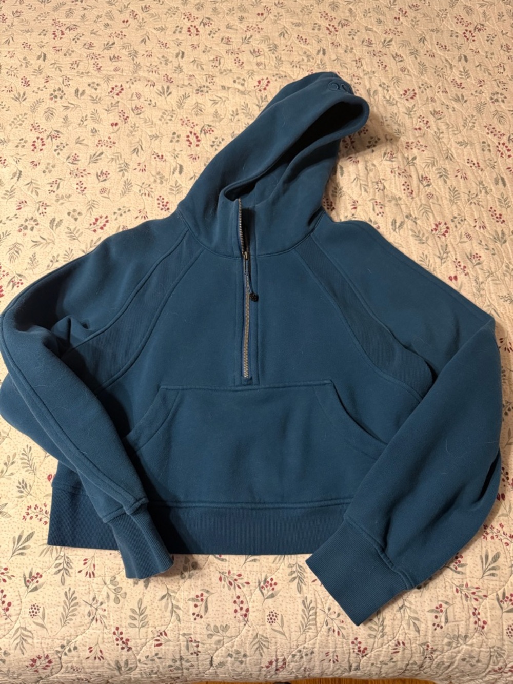 Lululemon Women's Teal Half-Zip Hoodie Sweater